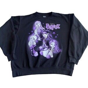 Bratz Stars Women's Juniors Sweater Sweatshirt Purple Black Size Large